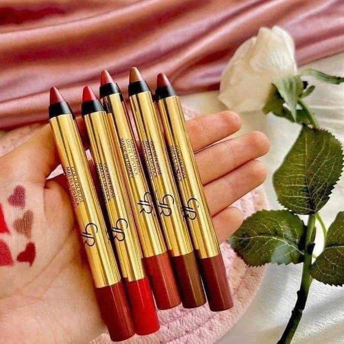 12 Colors Golden Rose Clear Lipstick Pencil Set - Rouge